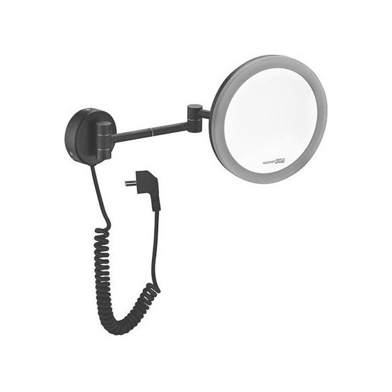 Зеркало косметическое настенное WasserKraft K-1004BLACK, цвет чёрный - фото 