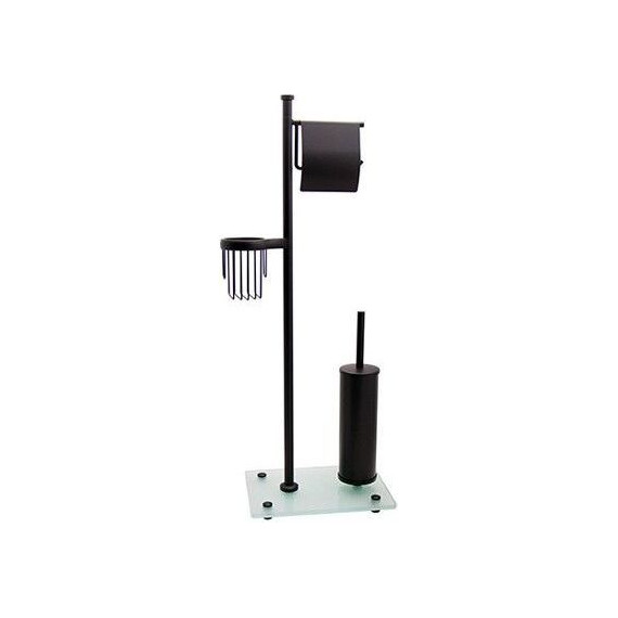 Стойка с держателем и ёршиком WasserKraft K-1264BLACK, цвет чёрный - фото 