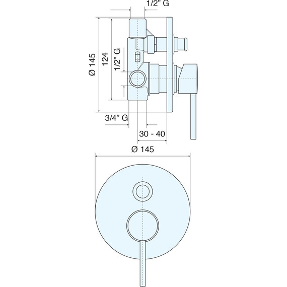 Смеситель для ванны Emmevi Piper CR45019 - фото 2