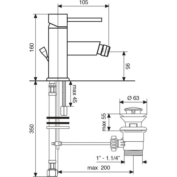 Смеситель для биде Emmevi Piper CR45004 - фото 2