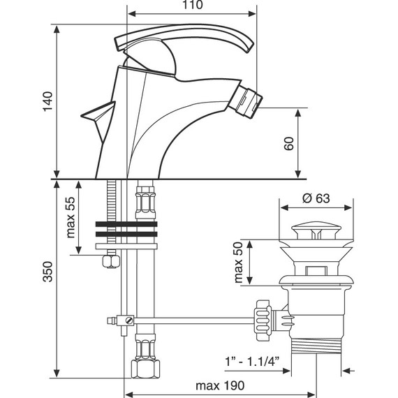 Смеситель для биде Emmevi Ramses CR72004 - фото 2