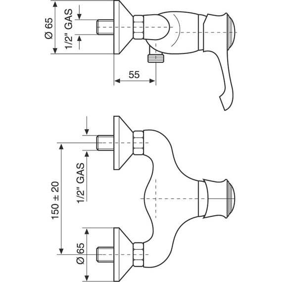 Смеситель для душа Emmevi Tiffany BC6002, белый/хром - фото 2
