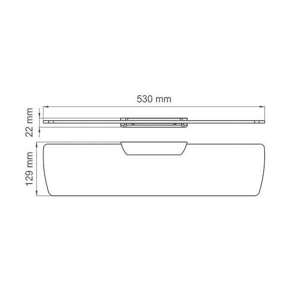Стеклянная полка WasserKraft Wiese K-8924, цвет оружейная сталь - фото 4