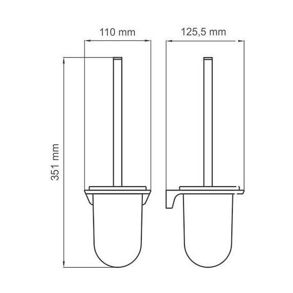 Ёршик для унитаза WasserKraft Wiese K-8927, цвет оружейная сталь - фото 4
