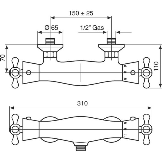 Смеситель для душа с термостатом Emmevi Deco Classic CR12300 - фото 2