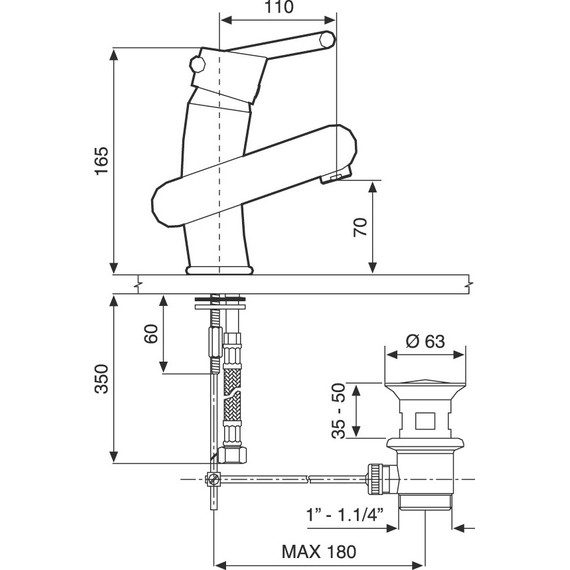 Смеситель для раковины Emmevi Twist SC6603, хром матовый - фото 2