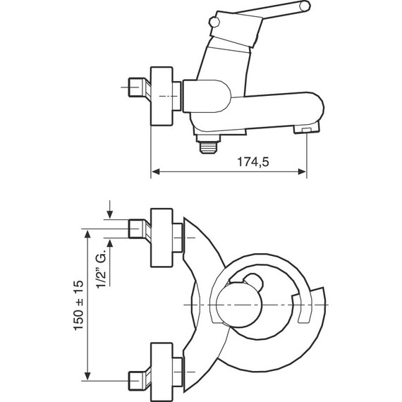 Смеситель для ванны Emmevi Twist SC6601, хром матовый - фото 2