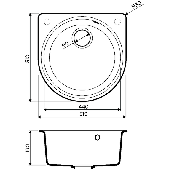 Кухонная мойка Omoikiri Akegata 51-GR 4993756, leningrad grey, Цвет производителя: Leningrad Grey - фото 3