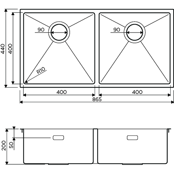 Кухонная мойка Omoikiri Taki 86-2-U/IF IN (4993791) 1,2 мм, нержавеющая сталь, Цвет производителя: нержавеющая сталь - фото 3