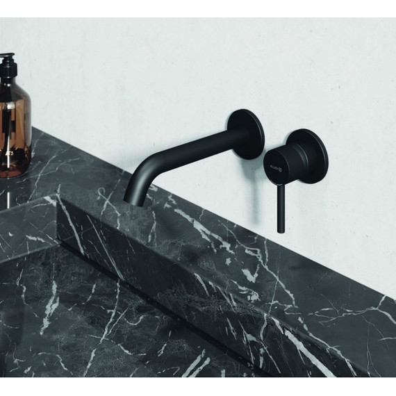 Смеситель для раковины настенный Kludi Bozz 230 мм 382453976, черный - фото 2