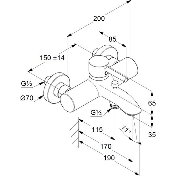 Смеситель для ванны Kludi Bozz 386913976, черный - фото 3