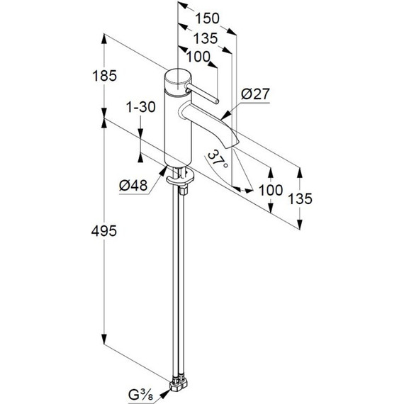 Смеситель для раковины Kludi Bozz 382820576 - фото 5