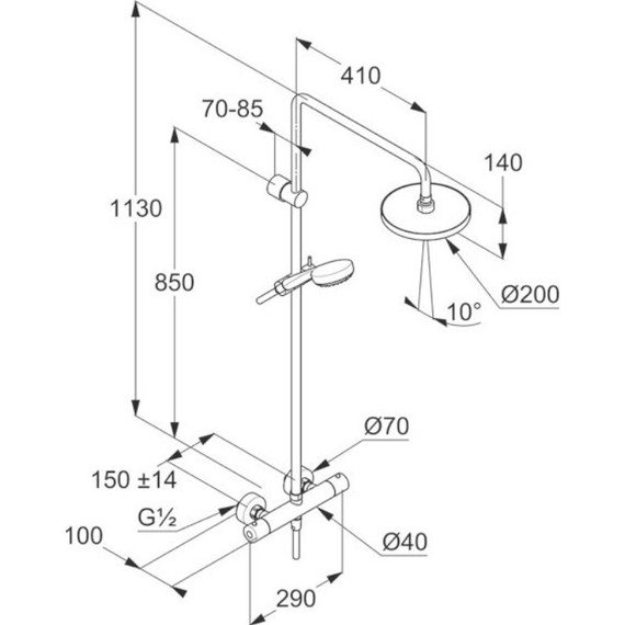 Душевая стойка с термостатом Kludi Logo 6809405-00 - фото 2