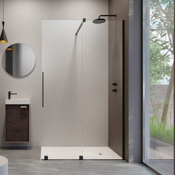 Душевая перегородка Radaway Furo Black Walk-in 130х200 см 10106688-54-01R (стекло 8 мм), черный/прозрачное - фото 