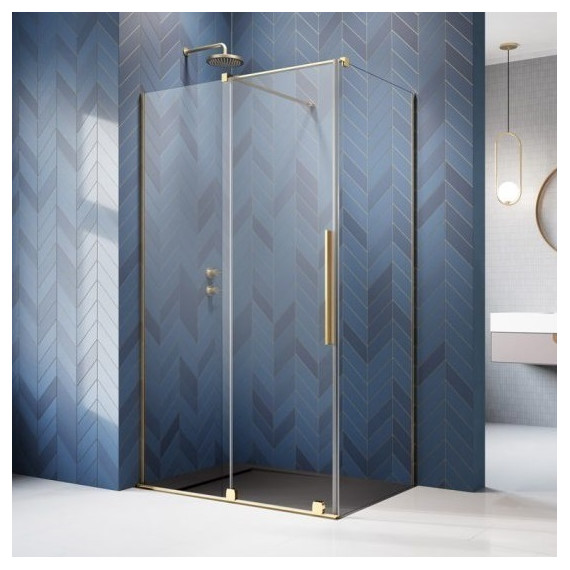 Душевое ограждение Radaway Furo Gold KDJ 100х70 см L (стекло 8 мм), золото/прозрачное - фото 