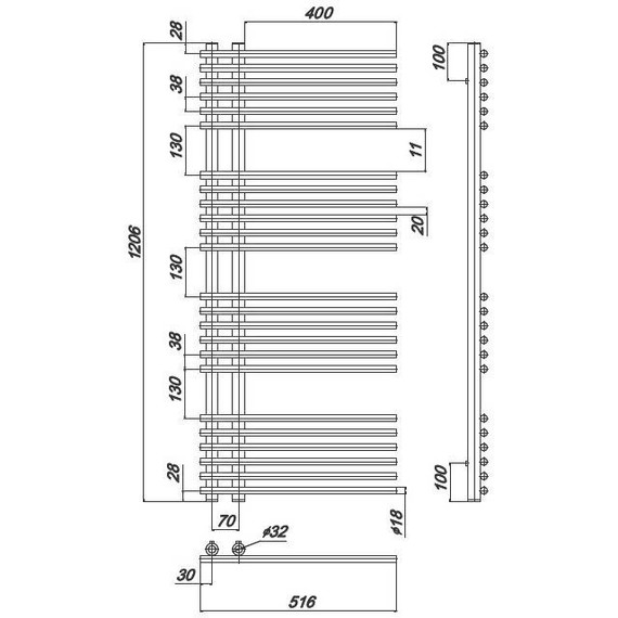 Полотенцесушитель водяной Ravak Style П24 70х1200 мм X04000083673 - фото 4