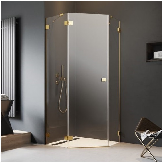 Душевое ограждение Radaway Essenza Pro Gold PTJ 100х100 см L, золото/прозрачное - фото 