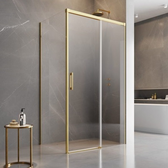 Душевое ограждение Radaway Idea Gold KDJ 140х100 см R, золото/прозрачное - фото 