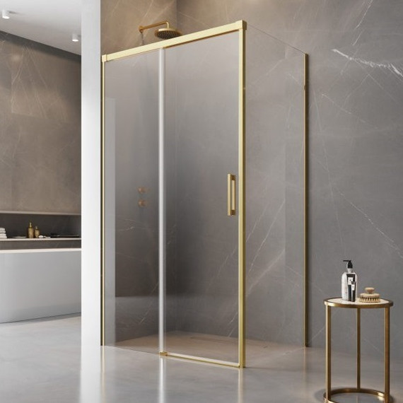 Душевое ограждение Radaway Idea Gold KDJ 160х100 см L, золото/прозрачное - фото 