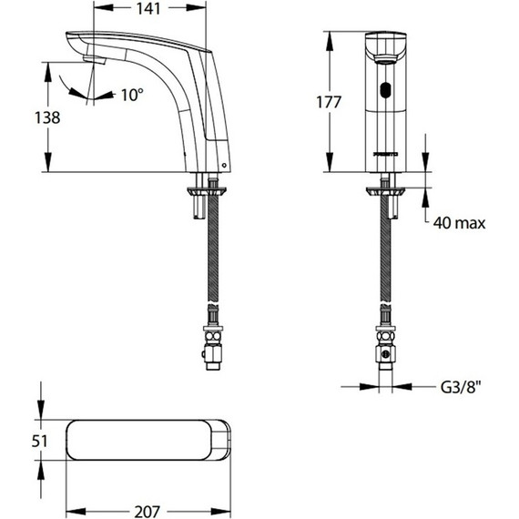 Смеситель для раковины электронный Presto Nova 55389, черный - фото 5