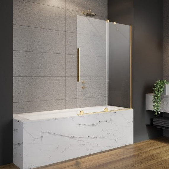 Шторка для ванны Radaway Furo Gold PND II 120 см 10109638-09-01R (стекло 8 мм), золото/прозрачное - фото 