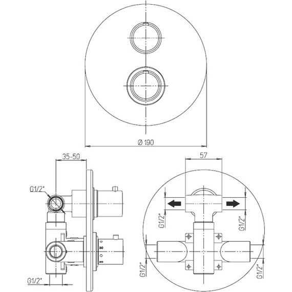 Смеситель для ванны с термостатом Paini Cox 78PZ691TH, черный - фото 6