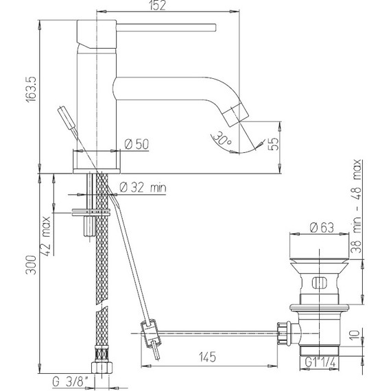 Смеситель для раковины Paini Cox 78PZ211LBL, черный - фото 4