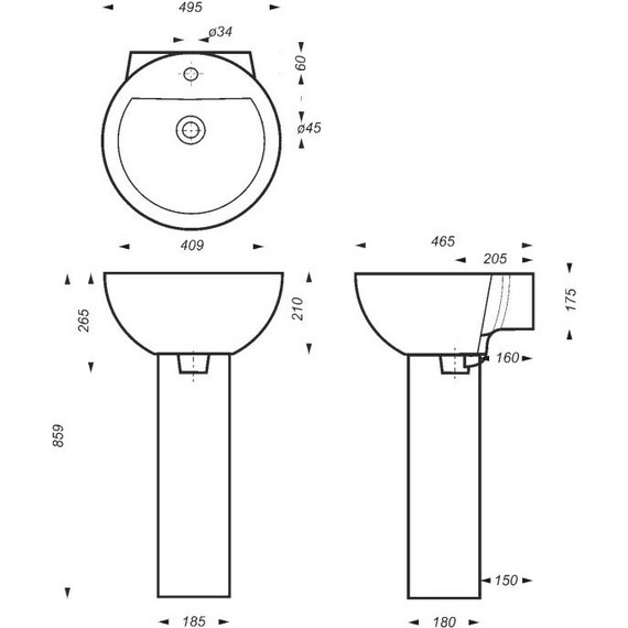 Умывальник Sanita Luxe Art Luxe 50 см WB.PD/Art/50-C/WHT.G/S1 - фото 10