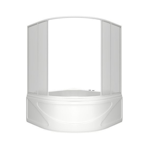 Шторка для ванны Bas Хатива 1430х1430 мм, белый/матовое (пластик) - фото 2
