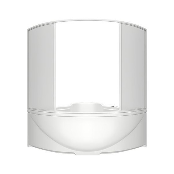 Шторка для ванны Bas Ирис/Империал 1500х1450 мм, белый/матовое (пластик вотер) - фото 2