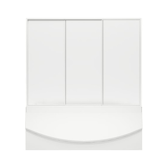 Шторка для ванны Bas Ямайка 1800х1450 мм, белый/матовое (пластик) - фото 