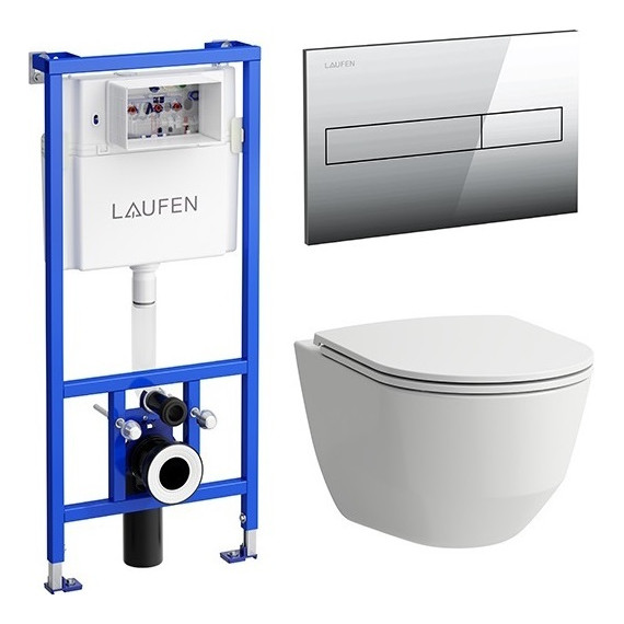 Инсталляция с подвесным безободковым унитазом Laufen Pro 8.6996.6.000.000.R - фото 