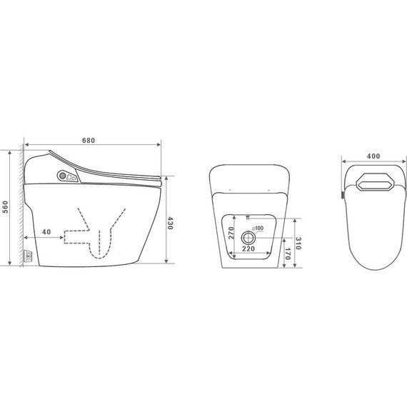 Унитаз-биде приставной безободковый электронный Timo ТЕ-731 с крышкой микролифт - фото 7