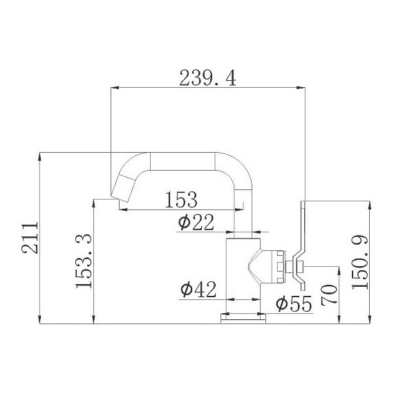 Смеситель для раковины Bronze de Luxe 1760’s Loft 1178CC, Цвет производителя: хром - фото 2