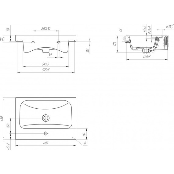 Тумба подвесная с раковиной Cersanit Moduo 60 см 64140, белый - фото 14