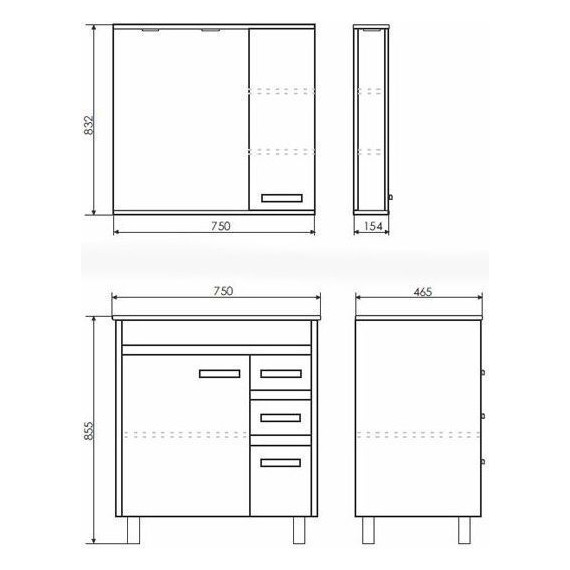 Зеркало-шкаф Comforty Марио 75 см, дуб тёмный - фото 9