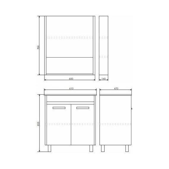 Тумба напольная с раковиной Comforty Марио 60 см, дуб тёмный - фото 10