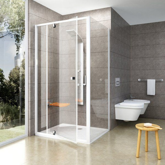 Душевое ограждение Ravak Pivot PPS+PDOP2 90х120 см, белый/прозрачное - фото 