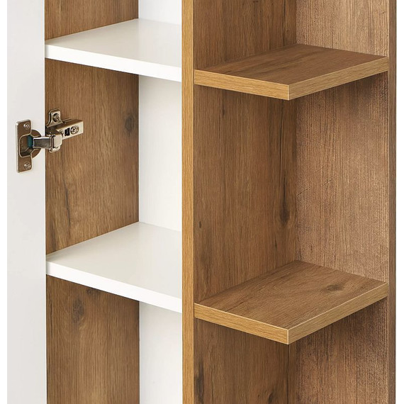 Пенал подвесной Акватон Сканди 40 см 1A253403SDZ90, белый/дуб рустикальный - фото 5