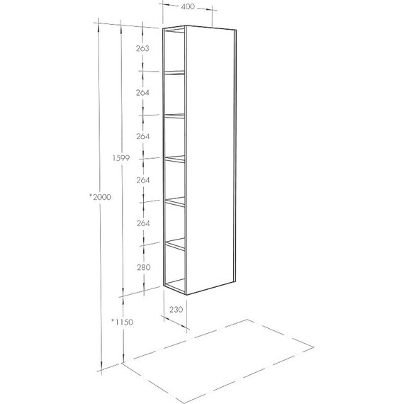 Пенал подвесной Акватон Сканди 40 см 1A253403SDZ90, белый/дуб рустикальный - фото 9