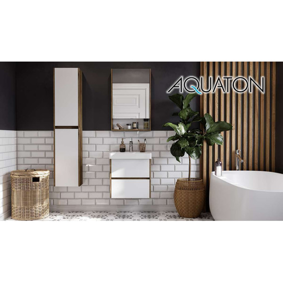 Зеркало-шкаф Акватон Сканди 45 см 1A252002SDZ90, белый/дуб рустикальный - фото 6