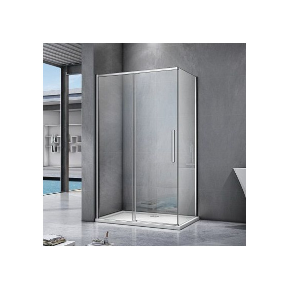 Душевое ограждение Bas Idea WTW-130-C-CH+SP-90-C-CH 130х90 см, хром/прозрачное - фото 