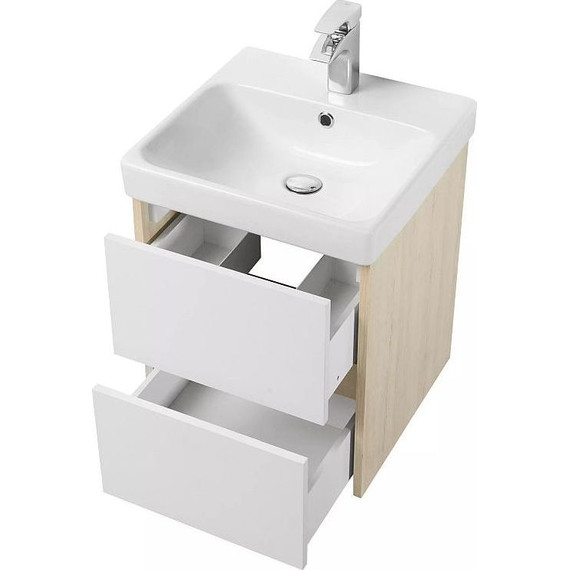 Тумба подвесная с раковиной Акватон Сканди 45 см 1A2516K0SDB20, белый/дуб верона - фото 5