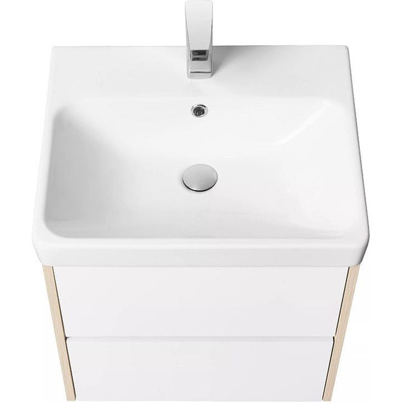 Тумба подвесная с раковиной Акватон Сканди 55 см 1A2517K0SDB20, белый/дуб верона - фото 4