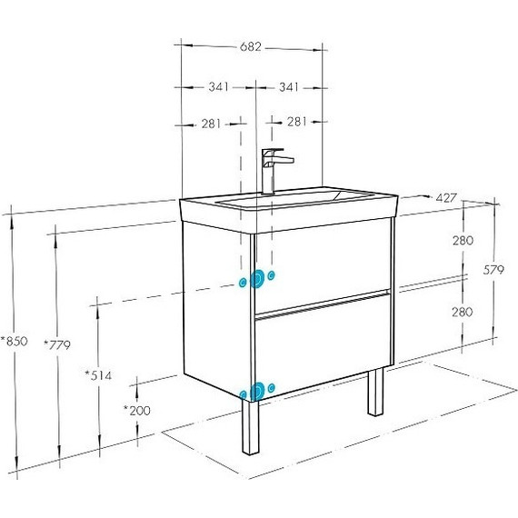 Тумба подвесная с раковиной Акватон Сканди 70 см 1A2518K0SDB20, белый/дуб верона - фото 9