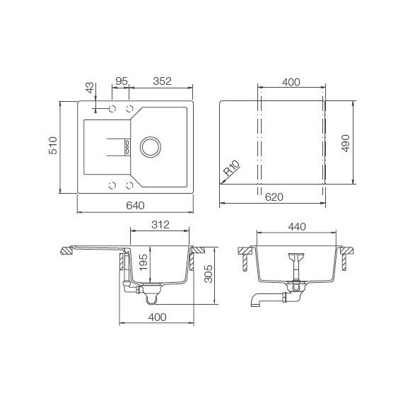 Кухонная мойка Schock Manhattan 40D 700573, оникс - фото 3
