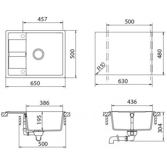 Кухонная мойка Schock Optima 50D 700797, лунный камень - фото 3