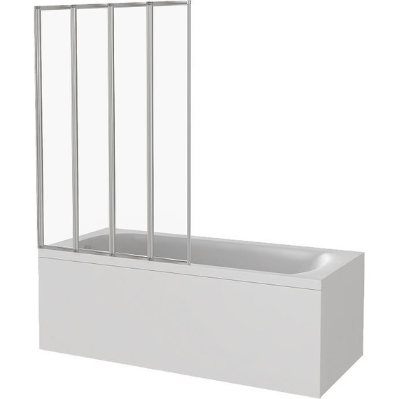 Шторка для ванны Bas Screen GR4-100-C-CH 1000х1400 мм, хром/прозрачное - фото 