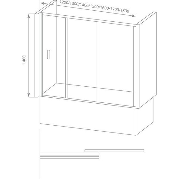 Шторка для ванны Bas Screen WTW-180-C-CH 1800х1400 мм, хром/прозрачное - фото 7