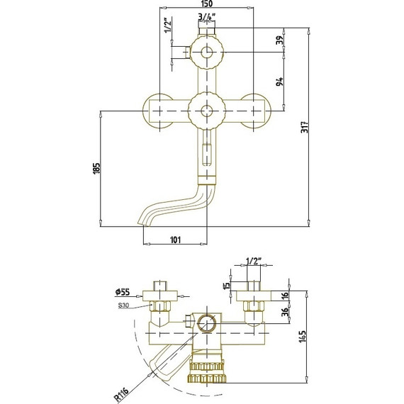 Душевая стойка Bronze de Luxe Windsor 10120F, бронза - фото 5